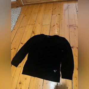 Black emporio Armani crop top with half sleeves